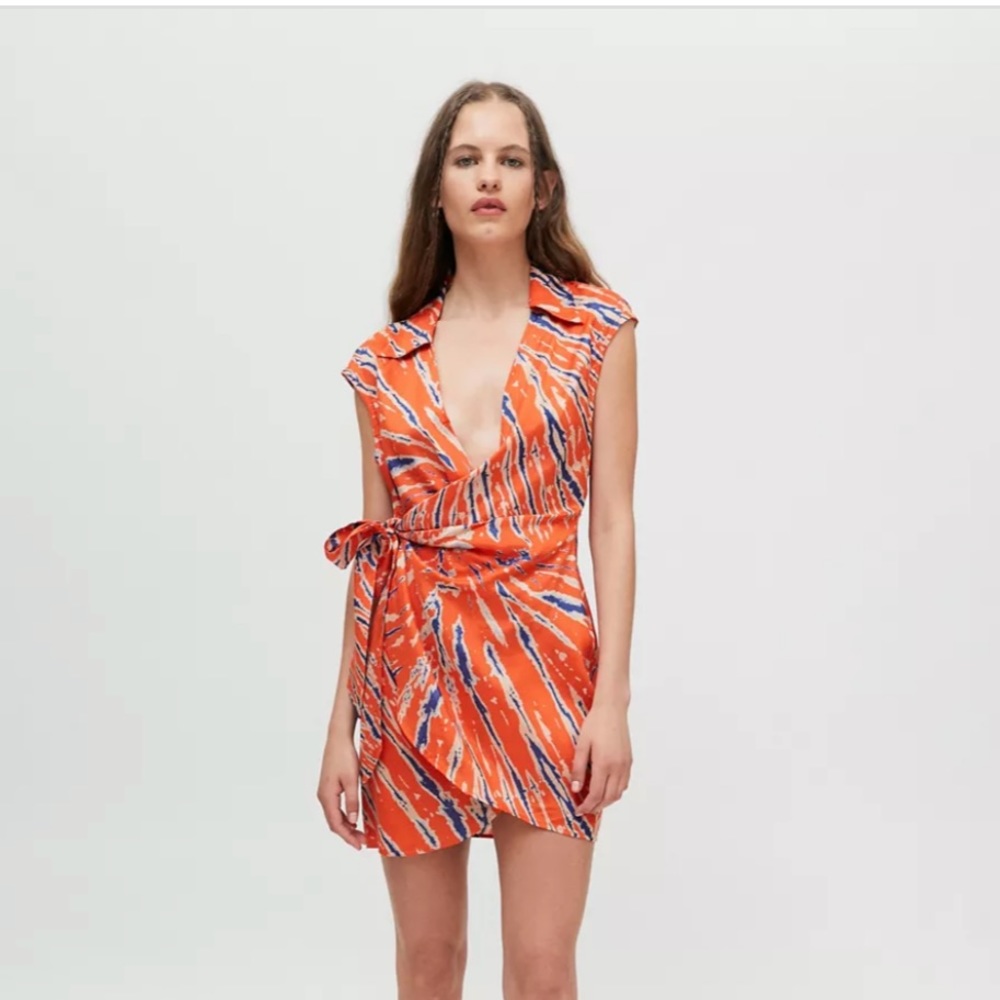 Urban Outfitters Silver Sun Mini Wrap Dress
